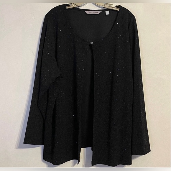 Women’s black sequined cardigan - Picture 1 of 3